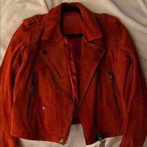 Brand new blank NYC x Sl8 suede red moto jacket